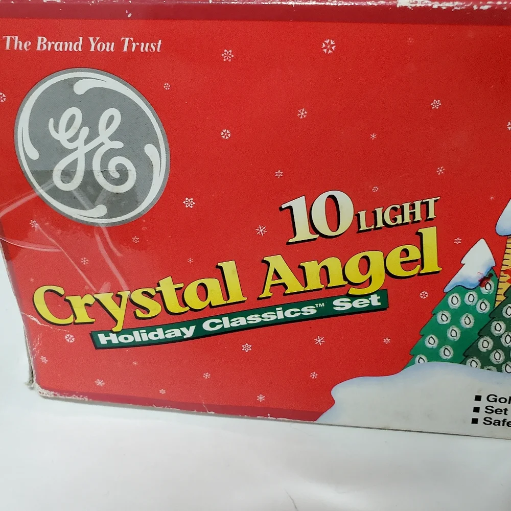 Vintage Angel Christmas Tree Lights GE 10 Lights Holiday Decor Religious